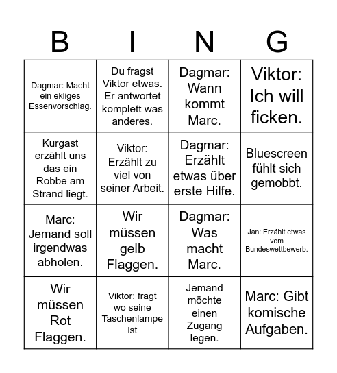 Wangerooge Bingo Card