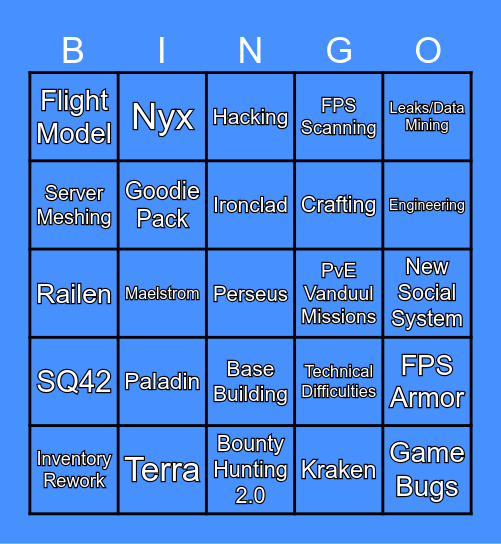 CitizenCon 2025 Bingo Card