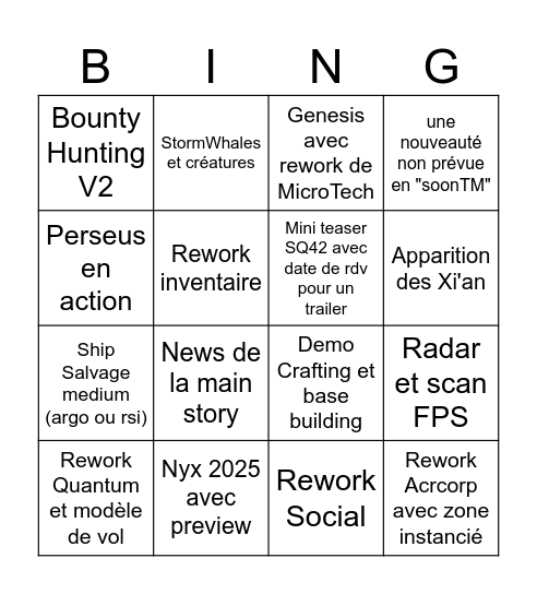 Citizen Con 2025 Bingo Card