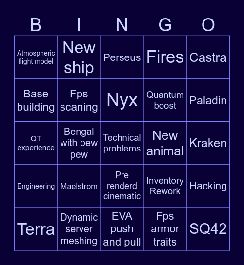 Shitcon 2955 Bingo Card