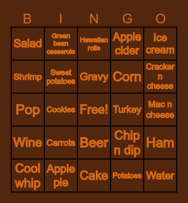 Thanksgiving Bingo Card