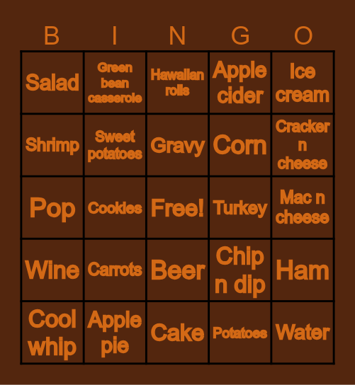 Thanksgiving Bingo Card