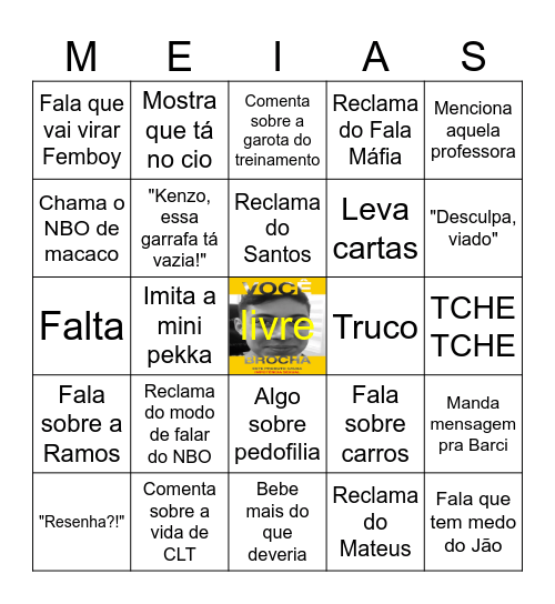 Binguardonho Medonho Bingo Card