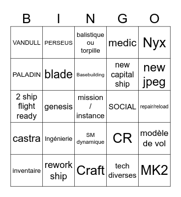 SC Bingo Card