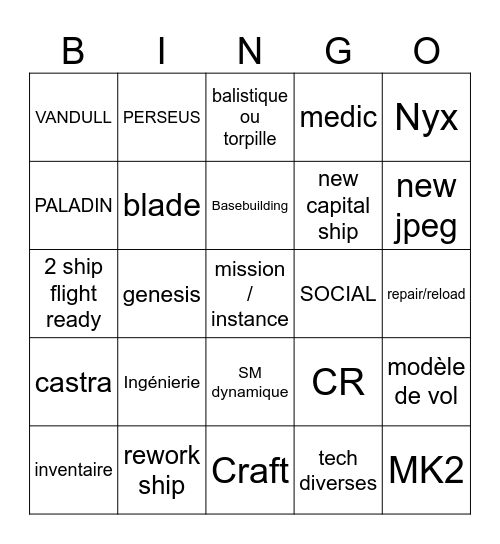 SC Bingo Card