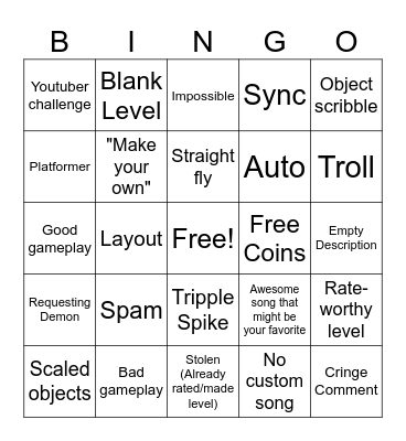 GD recent tab Bingo Card