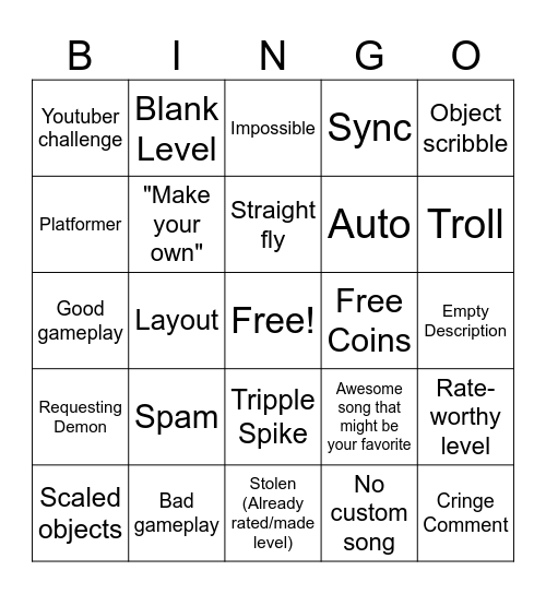 GD recent tab Bingo Card