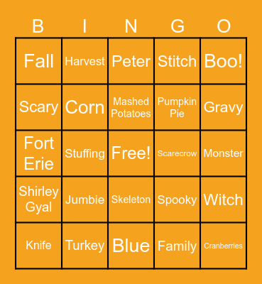 Monster Thanksgiving 2025 Edition Bingo Card
