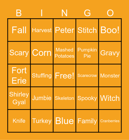 Monster Thanksgiving 2025 Edition Bingo Card