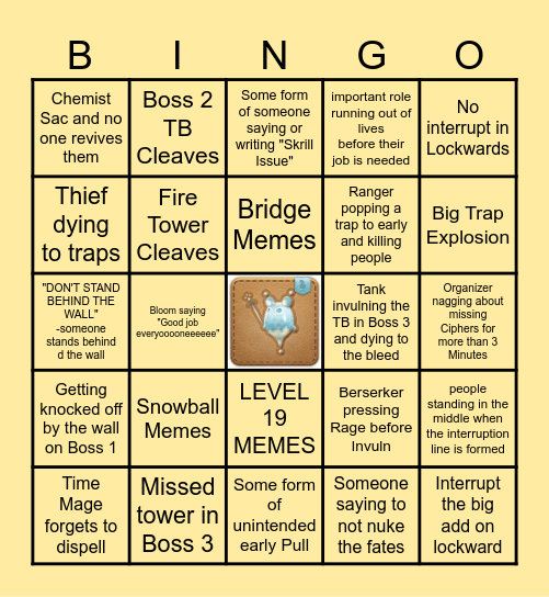 FORKED TOWER BINGO Card