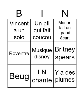 Gala Bingo Card