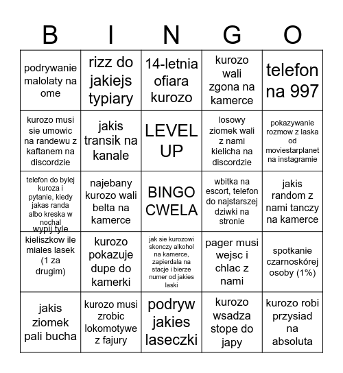 BINGO CWELA Bingo Card