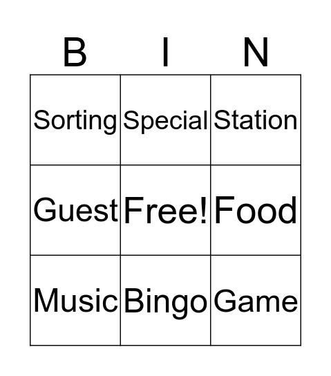 Family Reading Night Bingo Card