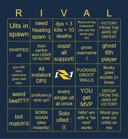 MARVEL RIVALS BINGO Card