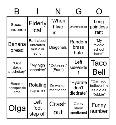 Dr Larson Bingo Card