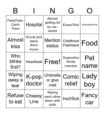 Thai GL Drama Bingo Card
