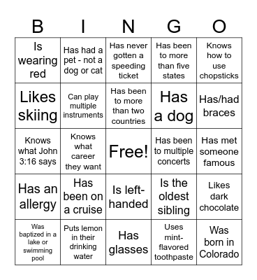 Icebreaker Bingo: Find Someone Who Bingo Card