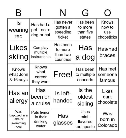 Icebreaker Bingo: Find Someone Who Bingo Card