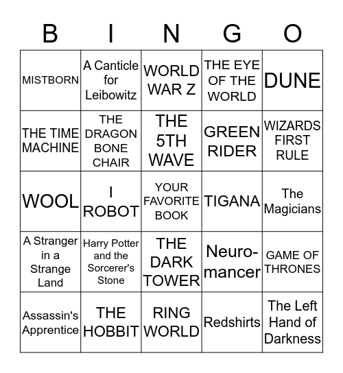 BOOK BINGO Card