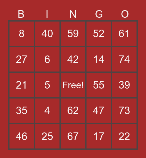 I bingo you bingo Card