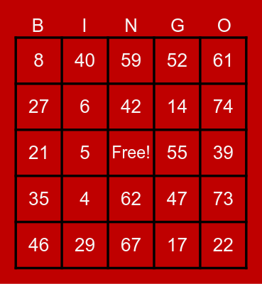 I bingo you bingo Card