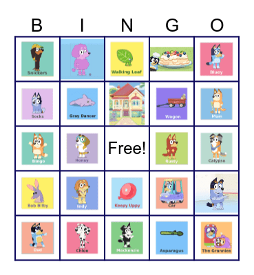 BLUEY’S Bingo Card