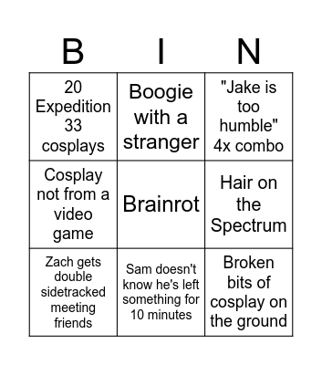 PAX Bingo Card