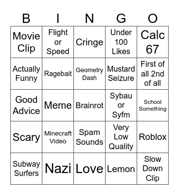 Instagram Bingo Board Bingo Card