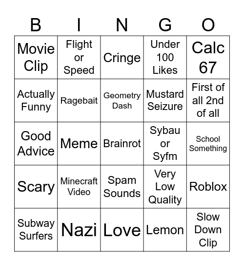 Instagram Bingo Board Bingo Card