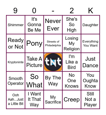 Best of the Rest 90-2K Bingo Card