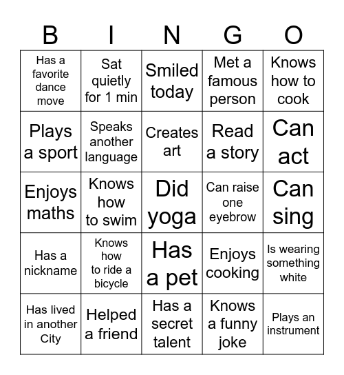 Bingo Game Bingo Card