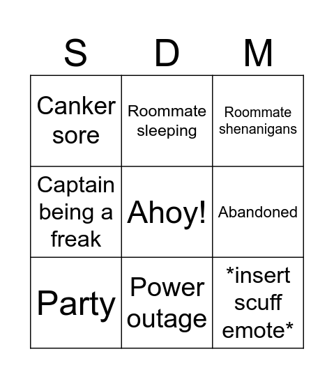 SableDeMeow chat Bingo Card