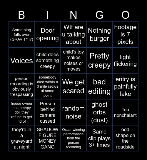 BizzareBub Bingo Card