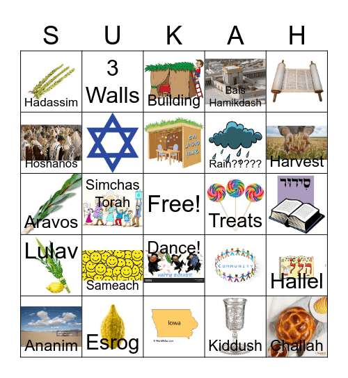 Sukkot Bingo Card