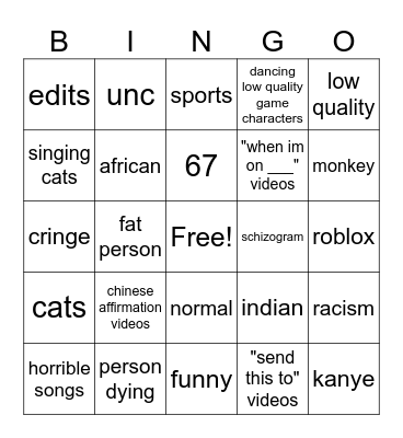Instagram Reels Bingo Card