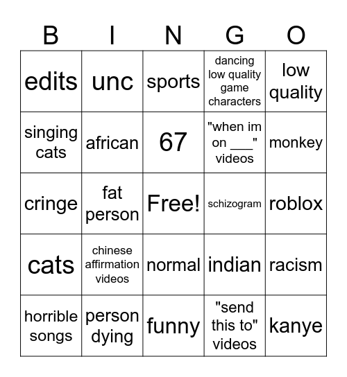 Instagram Reels Bingo Card