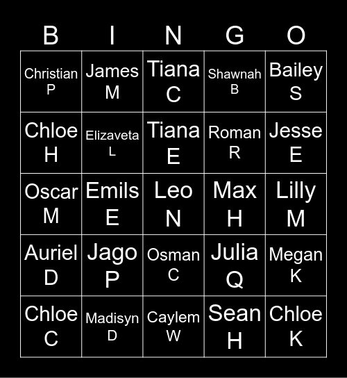 Year 11 BINGO! Bingo Card