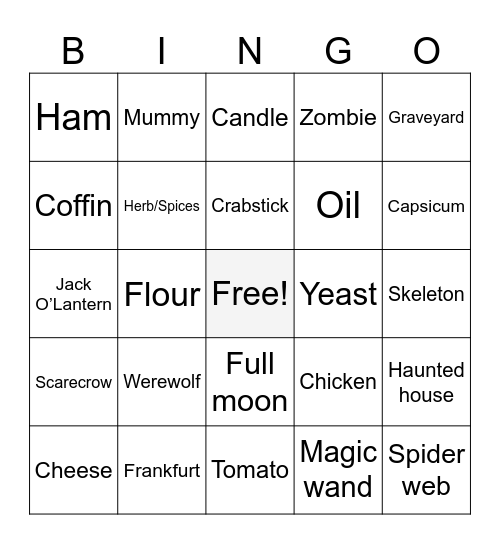 HALLOWEEN WORKSHOP BINGO Card
