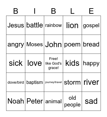 BIBLE Bingo Card