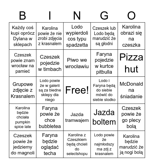 Wrocław Bingo Card