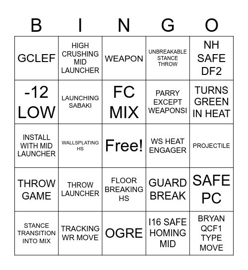 MIARY ZO Bingo Card