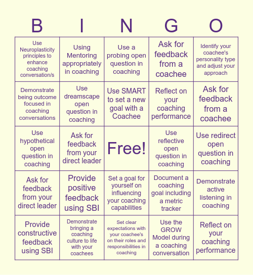 Fundamental - Empowered Coaching Bingo Card