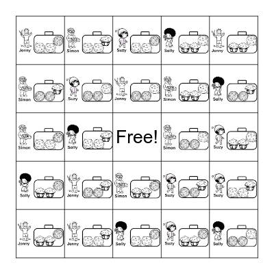 Help Matthew find the pictures. Bingo Card