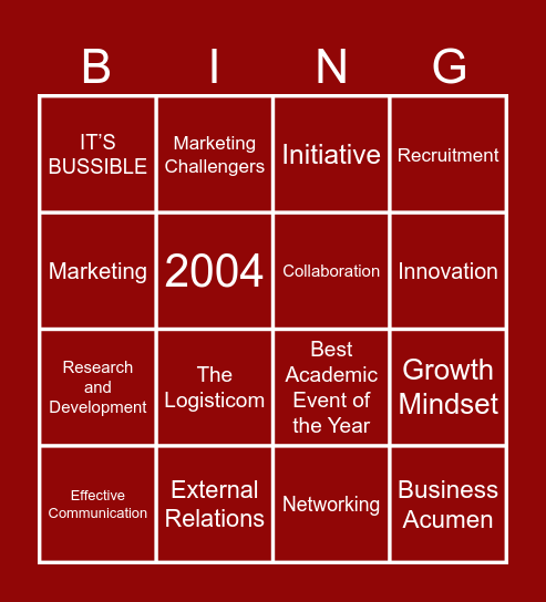 BC Bingo! Bingo Card