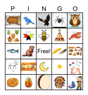 Migmaq History Month Bingo Card