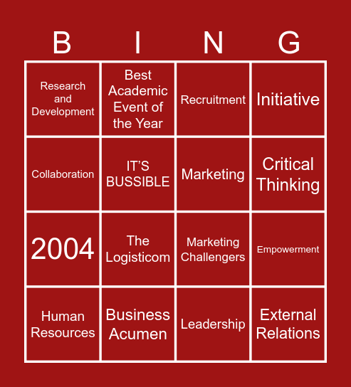 BC Bingo! Bingo Card