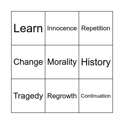 Reality Demands Bingo Card