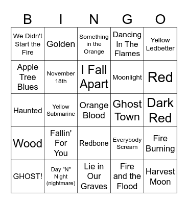 Fall Buzz Words Bingo Card