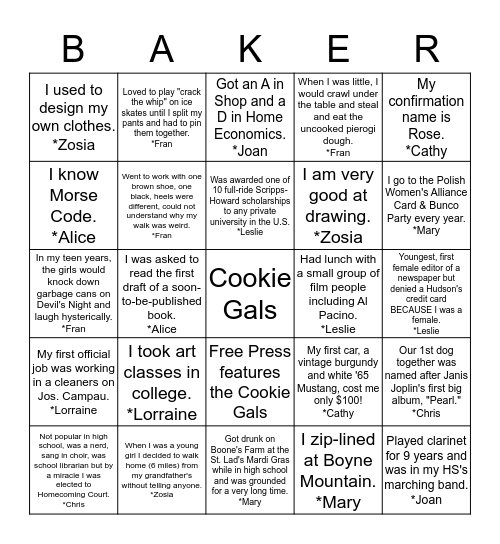 Nineteen Cookie Swaps and Counting! Bingo Card