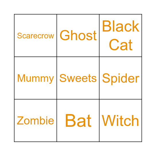 Halloween Vocab Bingo Card